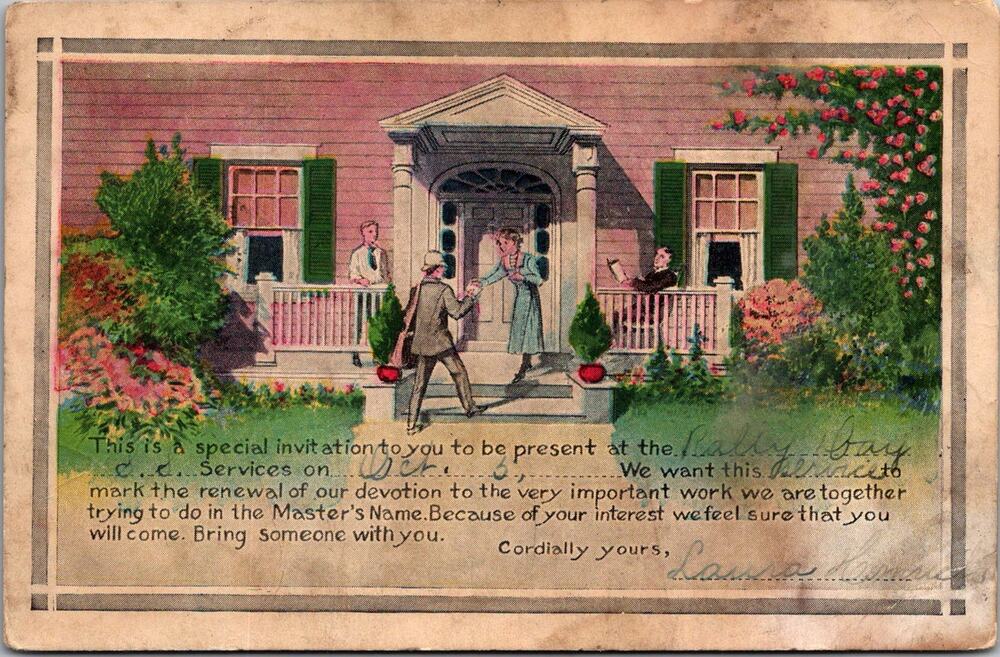 Rally Day Sunday School Invitation Vintage Postcard SP10-17